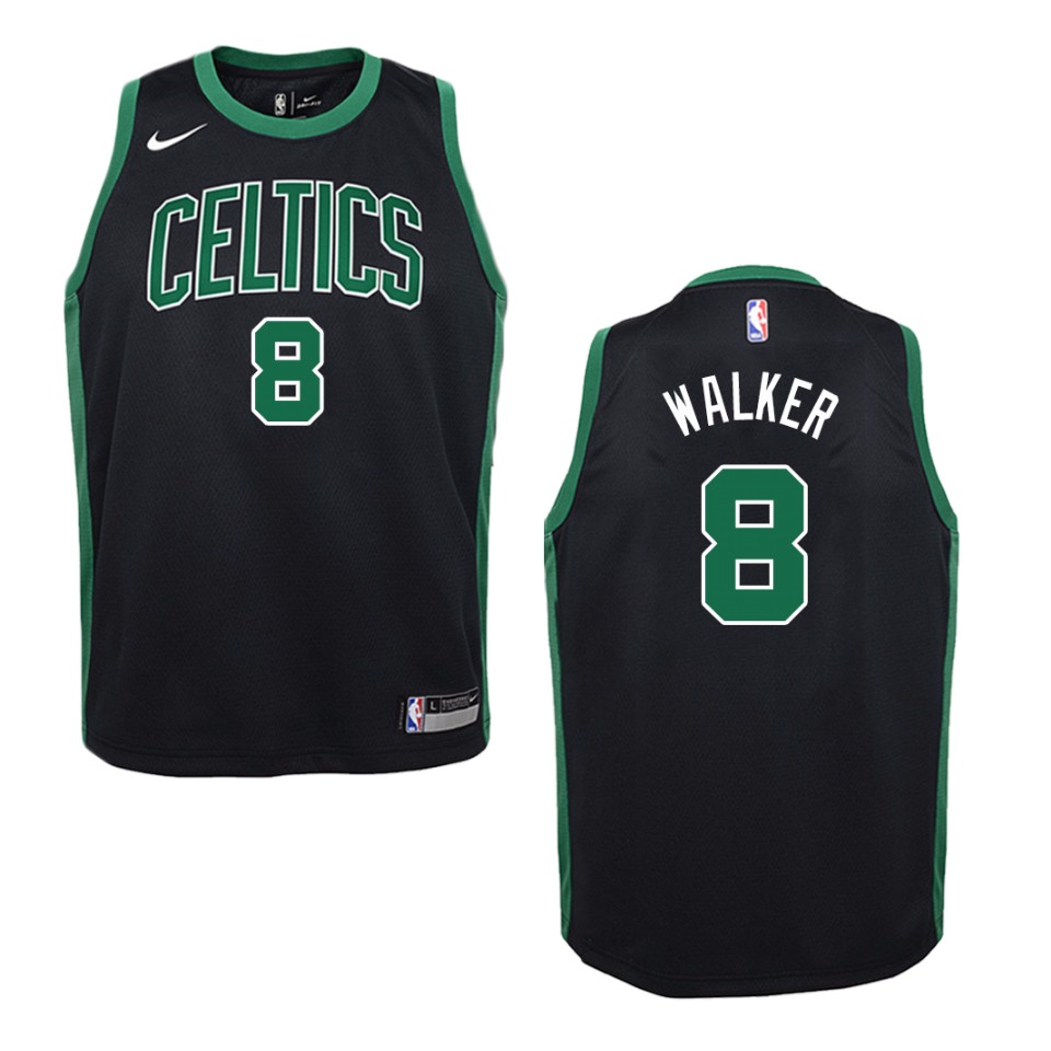 Youth Boston Celtics Kemba Walker #8 Swingman Statement Black Jersey 2401PLSJ